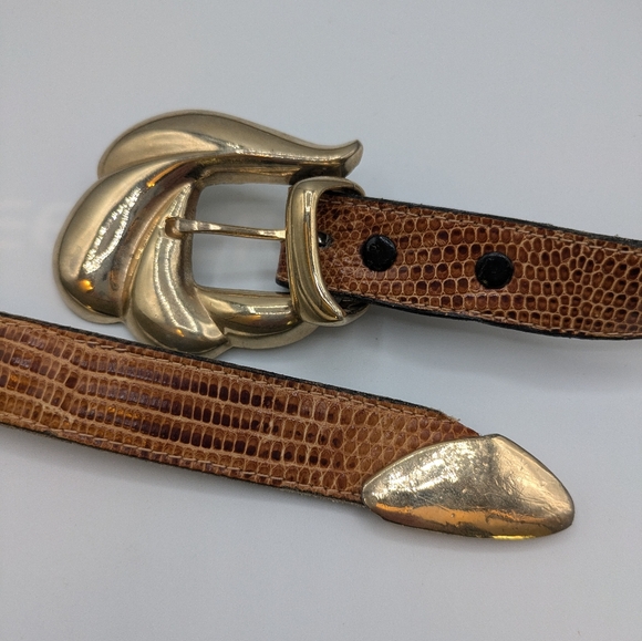 Vintage Apple of NY Lizard Skin Belt - Picture 3 of 5